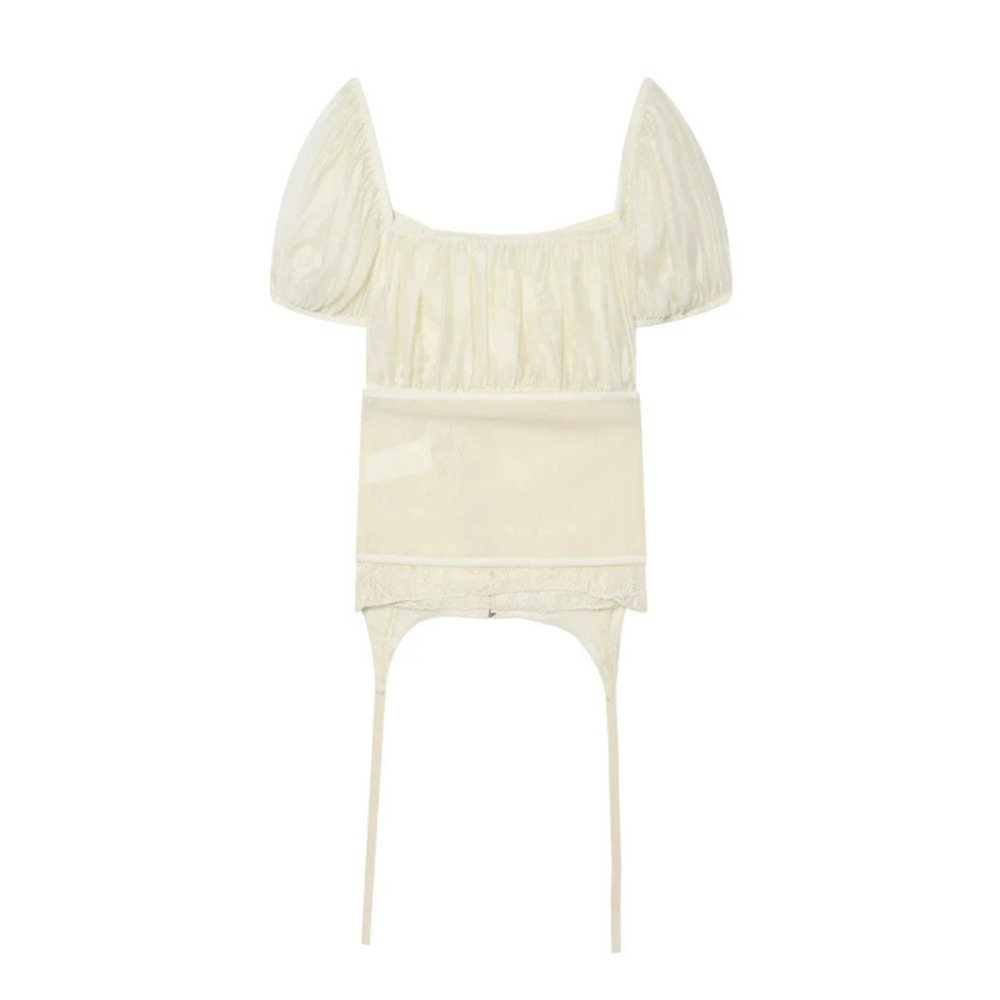 ZARA Trendy Short Sleeve Top with Paneled Waistband